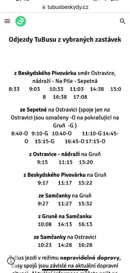 Chatka Pod Lysou Ostravice Bagian luar foto